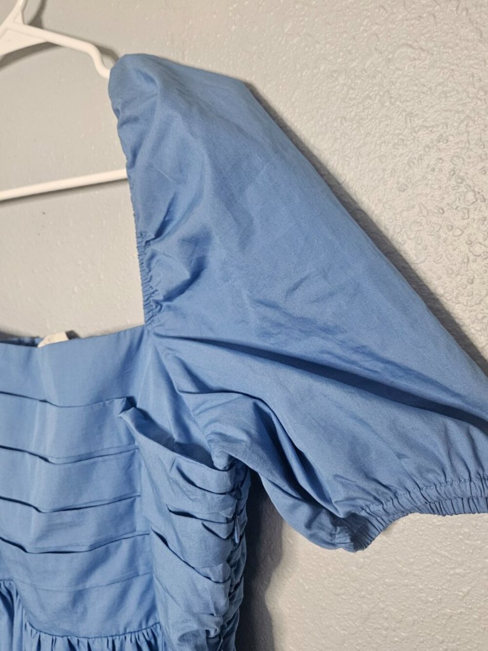 New Boden Ruched Bodice Midi Dress Blue Sundress Women's 12 Pockets Cotton READ! - Picture 6 of 16